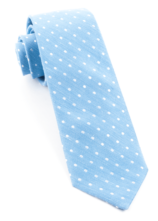 Dotted Dots Light Blue Tie | Men's Linen Ties | Tie Bar