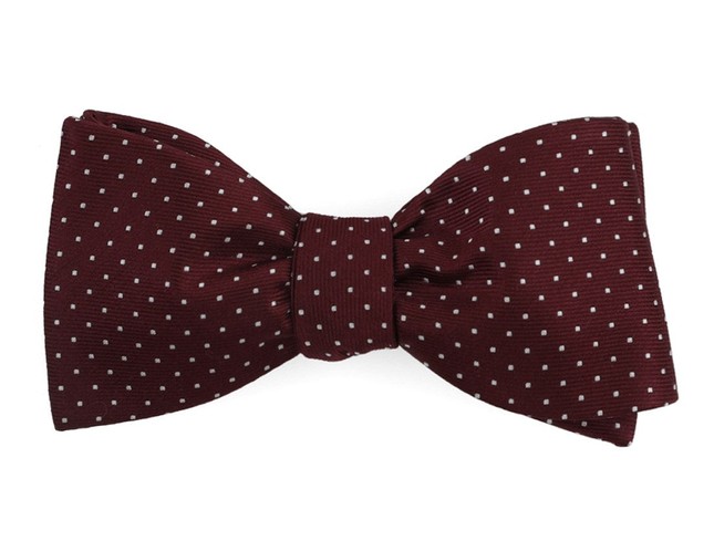 Mini Dots Wine Bow Tie | Men's Silk Bow Ties | Tie Bar