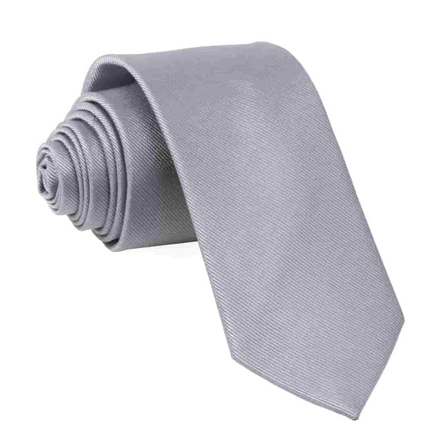 Grosgrain Solid Grey Tie | Men's Silk Ties | Tie Bar