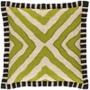 Arrows Linen Green/Natural Embroidered Decorative Pillow