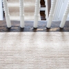 Cut Stripe Ivory Hand Knotted Viscose/Wool Rug