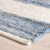 Denim Rag Wide Stripe Handwoven Cotton Rug
