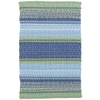 Fiesta Stripe French Blue/Green Handwoven Indoor/Outdoor Rug