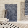 Honeycomb French Blue/Ivory Woven Wool Rug