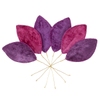 Purple Velvet Leaf Pick/Set Of 6