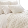 Quilted Silken Solid Ivory Coverlet
