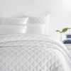 Quilted Silken Solid White Coverlet