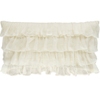 Savannah Linen Gauze Ivory Tier Ruffle Decorative Pillow Cover
