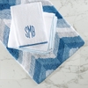 Signature Banded White/French Blue Towel