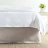 Stone Washed Linen Pearl Grey Tailored Paneled Bed Skirt