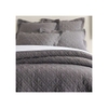 Washed Linen Grey Quilted Sham