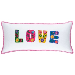 Embroidered Love Multi Decorative Pillow