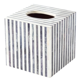 Grey Stripe Bone Inlay Tissue Box