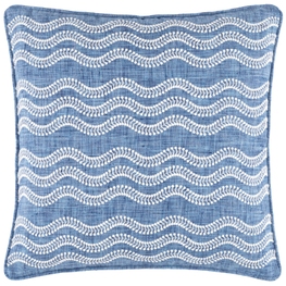 Scout Embroidered French Blue Indoor/Outdoor Decorative Pillow