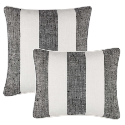 Awning Stripe Black Indoor/Outdoor Decorative Pillow