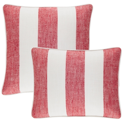 Awning Stripe Red Indoor/Outdoor Decorative Pillow