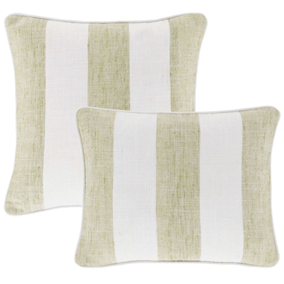 Awning Stripe Soft Green Indoor/Outdoor Decorative Pillow