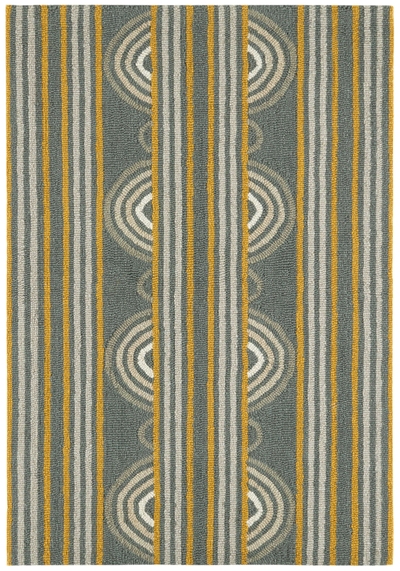 Button Grey Hand Micro Hooked Wool Rug