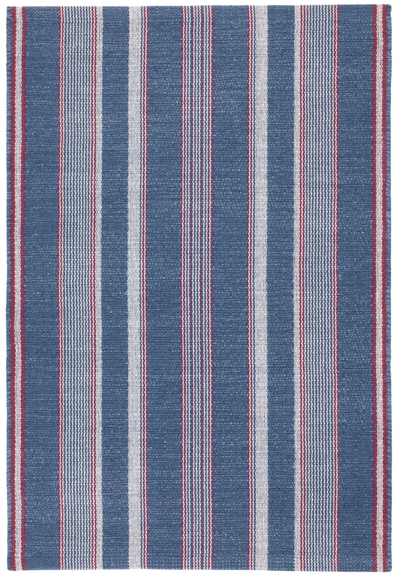 Camden Stripe Denim Handwoven Cotton Rug