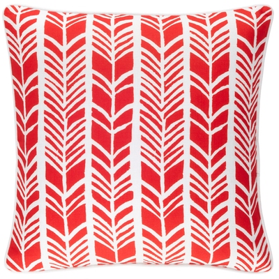Chevron Stripe Red Indoor/Outdoor Decorative Pillow