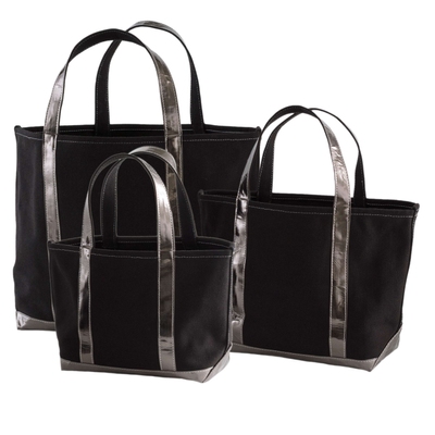 City Canvas Black/Pewter Tote Bag
