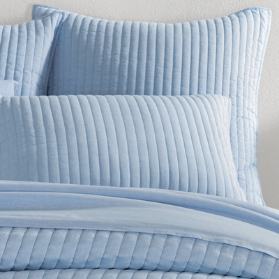 Cozy Cotton French Blue Quilted Sham