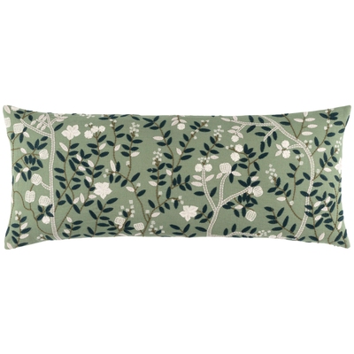 Elise Embroidered Sage Decorative Pillow