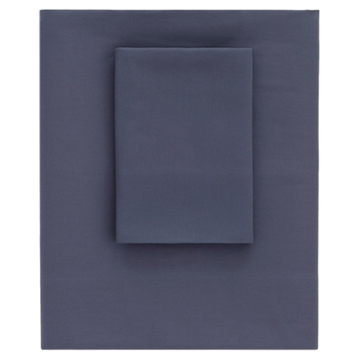 Essential Percale Blue Flat Sheet