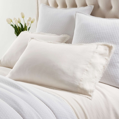Faye Linen Dove White Pillowcases