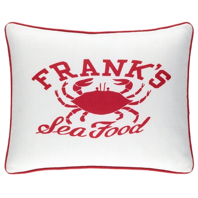 Frank's Seafood Red Indoor/Outdoor Decorative Pillow