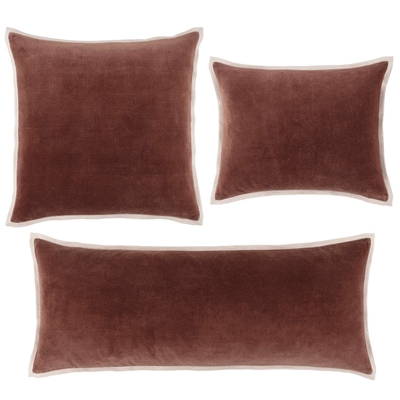 Gehry Velvet/Linen Russet Decorative Pillow