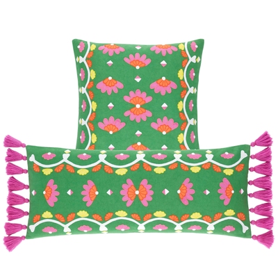 Goldie Applique Green Decorative Pillow