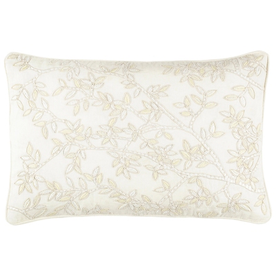 Harriet Embroidered Ivory Decorative Pillow