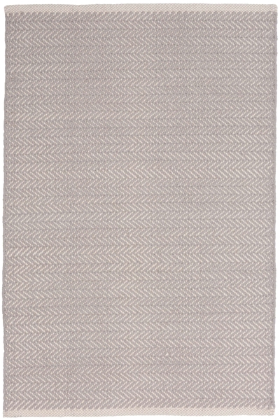 Herringbone Dove Grey Handwoven Cotton Rug
