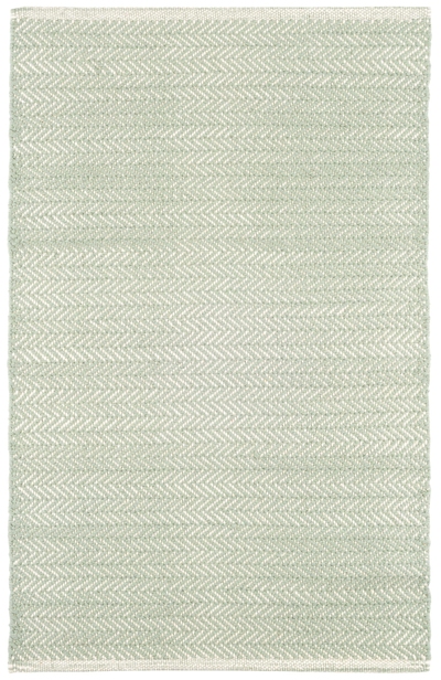 Herringbone Ocean Handwoven Cotton Rug