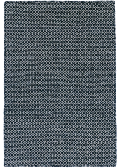 Honeycomb Indigo/Grey Handwoven Wool Rug