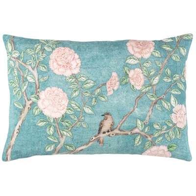 Jolie Embroidered Blue Decorative Pillow