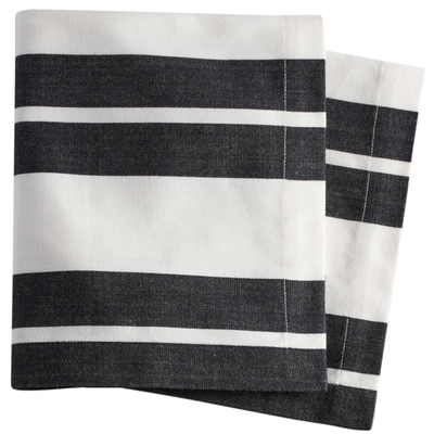 Kittery Stripe Black Napkin Set Of 4