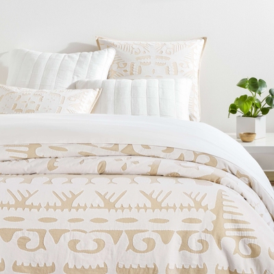 Knight Wood Cutwork Natural Coverlet