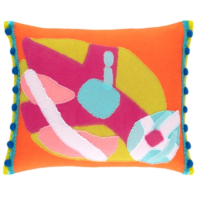 Lily Pad Pals Orange Applique Decorative Pillow Cover