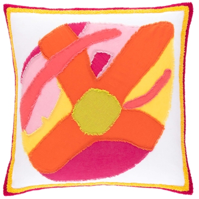 Lily Pad Pink Applique Decorative Pillow Cover