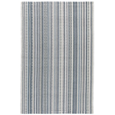Lucky Stripe Grey Handwoven Cotton Rug