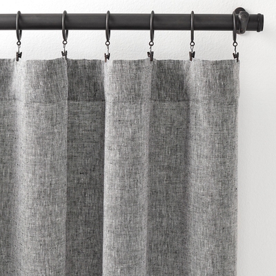 Lush Linen Black Curtain Panel
