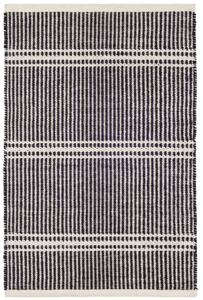 Malta Black/Ivory Handwoven Wool Rug