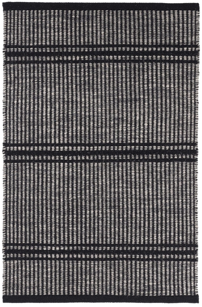 Malta Black Handwoven Wool Rug