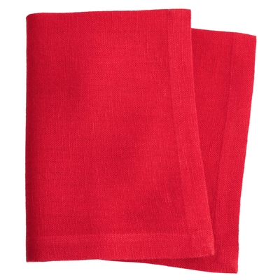 Stone Washed Linen Red Napkin Set Of 4
