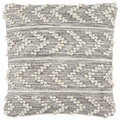 Hobnail Herringbone Grey Indoor/Outdoor Decorative Pillow Cover