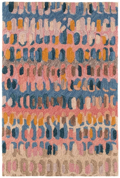 Paint Chip Coral Hand Micro Hooked Wool Rug