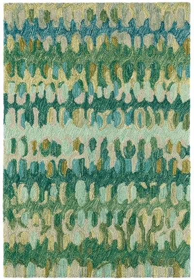 Paint Chip Moss Hand Micro Hooked Wool Rug