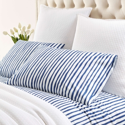 Painterly Stripe Navy Pillowcases